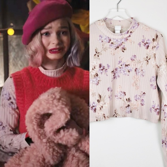 ASO Enid Sinclair on Wednesday Floral Mock Neck Top - Picture 1 of 5